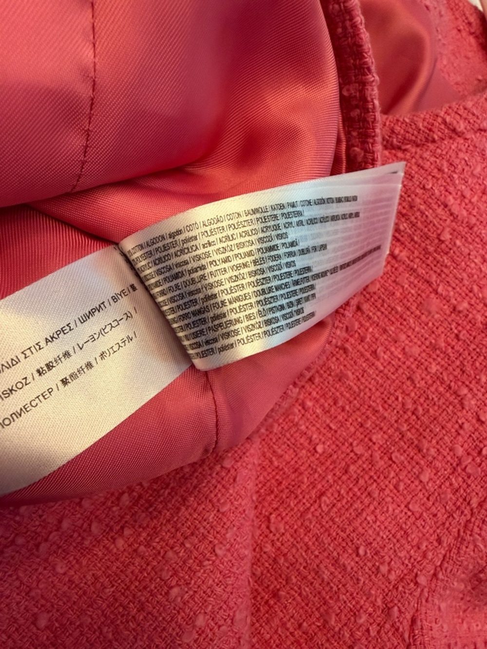 Mango Hot Pink Tweed Double-Breasted Jacket - Picture 7 of 11